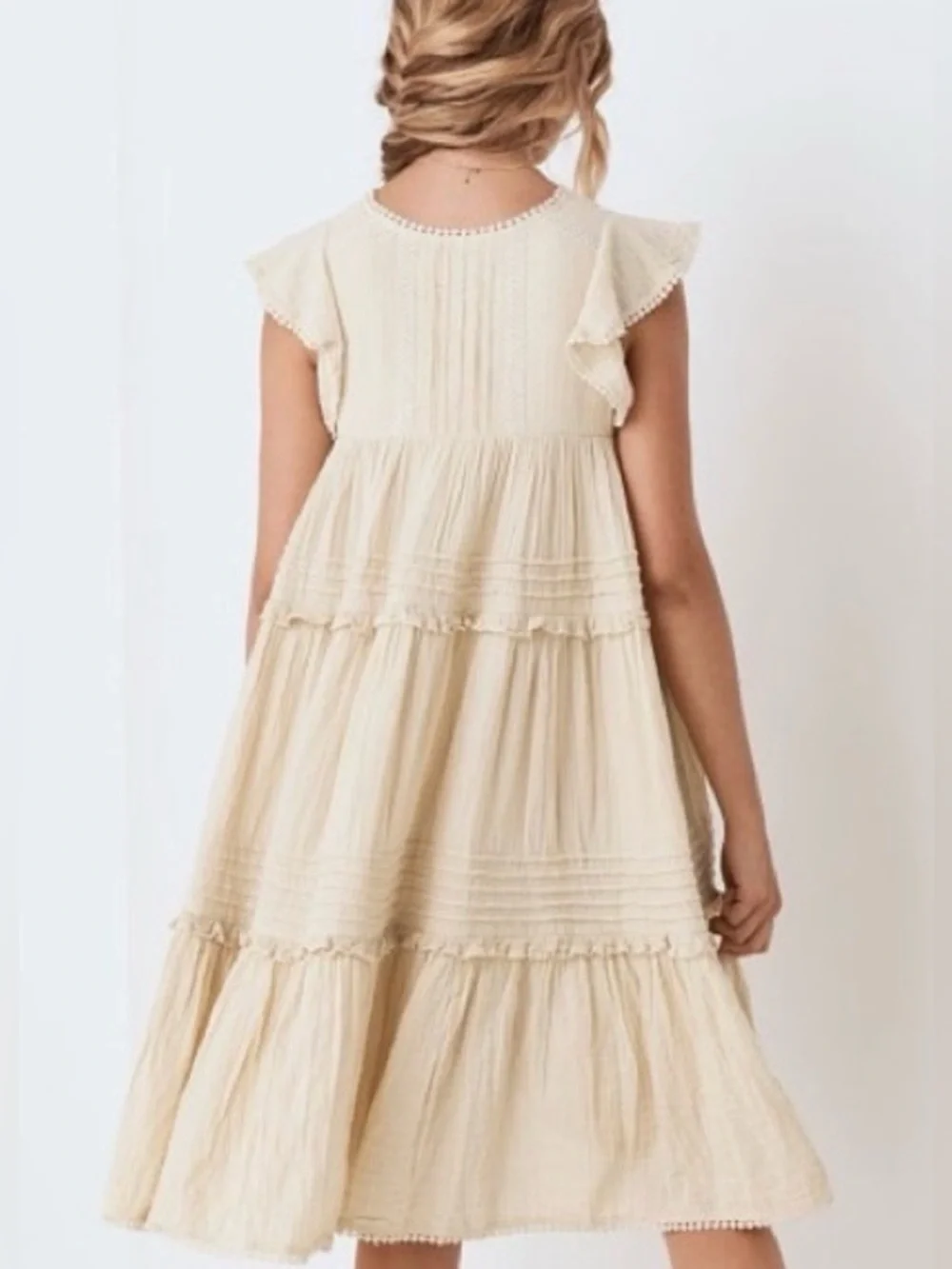 SPELL & THE GYPSY COLLECTIVE Hanalei Midi Dress Cotton Gauzy Tiered Size XS